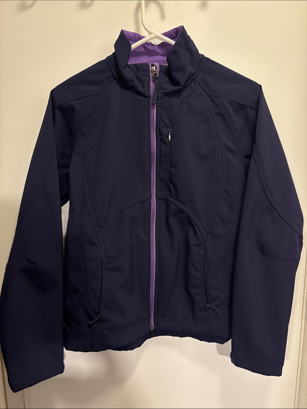Women’s Navy Utility Jacket with Purple Trim